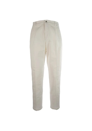 Pence button-fastening pleated trousers - White