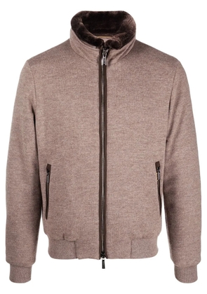 Moorer zip-up padded jacket - Brown