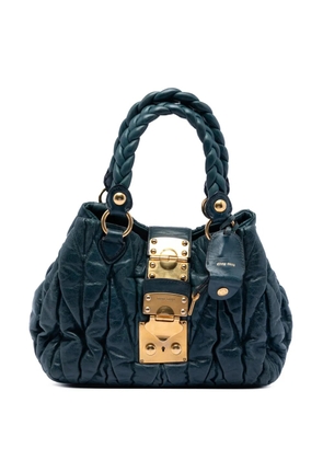 Miu Miu Pre-Owned 2010 Matelasse Lux Lambskin Bauletto Aperto satchel - Blue