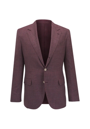 Brunello Cucinelli plaid notched jacket - Red