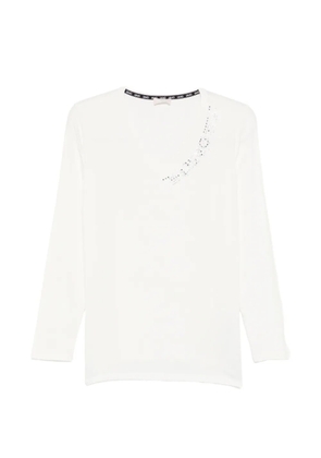 LIU JO embellished V-neck T-shirt - White