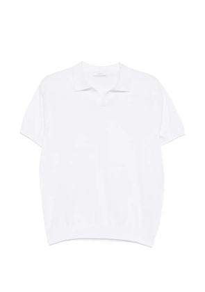 DIKTAT fine-knit V-neck polo shirt - White