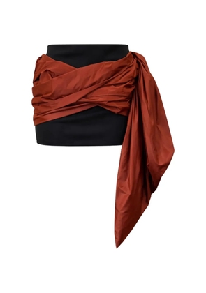 Burc Akyol Taffeta draped mini skirt - Orange