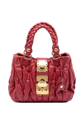 Miu Miu Pre-Owned 2010 Matelasse Lux Lambskin Bauletto Aperto satchel - Red