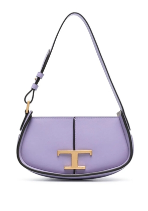 Tod's logo-plaque leather shoulder bag - Purple