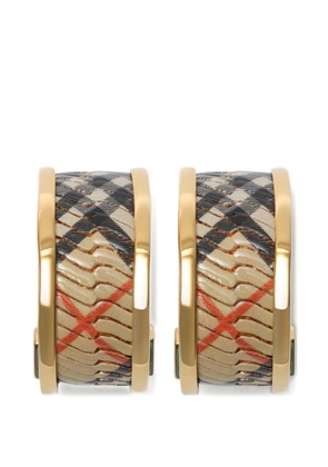 Burberry check-print hoop earrings - Gold