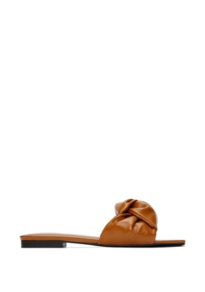 BY FAR Lima knot-detailed slip-on leather sandals - Brown