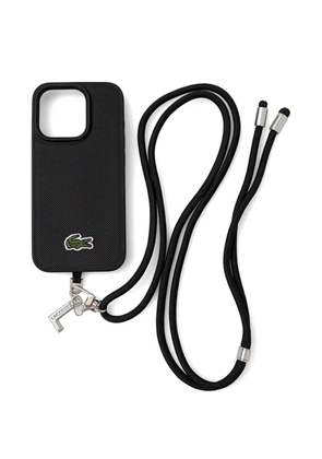 Lacoste croc-motif iPhone 15 Pro case - Black