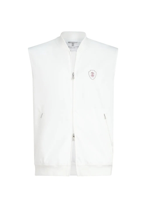 Brunello Cucinelli nylon vest with logo - White