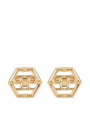 Philipp Plein Yellow Gold Hexagon Cufflinks