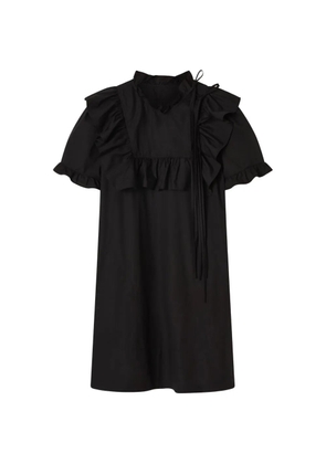 Lee Mathews ruffled tie mini dress - Black