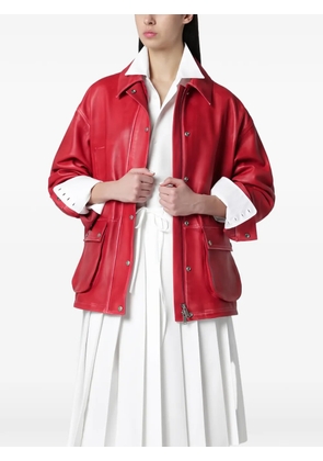 Halfboy buttoned leather jacket - Red
