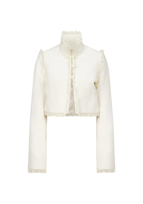 Ludovic de Saint Sernin Odile ruffled cotton jacket - White