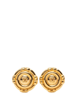 CHANEL Pre-Owned 20th Century Gold Plated CC Round Clip On Earrings costume earrings