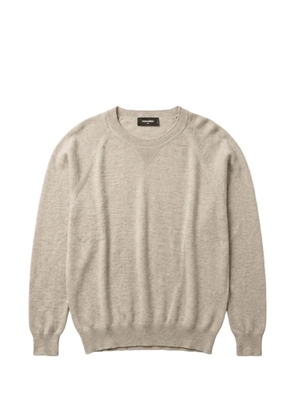 DSQUARED2 ribbed-trim crew-neck sweater - Neutrals