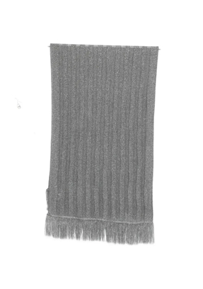 Neera fringed lurex-detail scarf - Grey