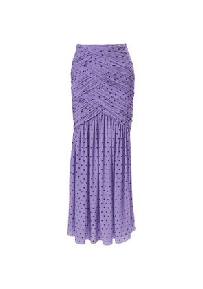 Carolina Herrera polka-dot ruched midi skirt ‌ - Purple