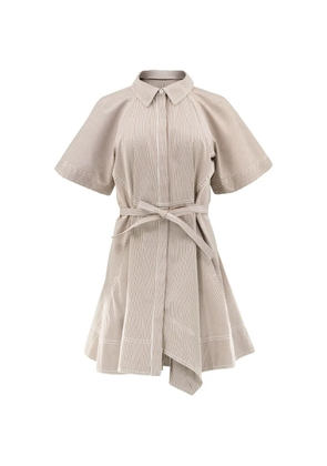 A.L.C. Julie striped tie-waist asymmetric dress - Neutrals