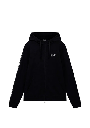 Ea7 Emporio Armani logo zip-hooded sweatshirt - Black