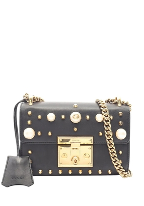 Gucci Pre-Owned 2016-2026 Small Pearl Studded Leather Padlock crossbody bag - Black