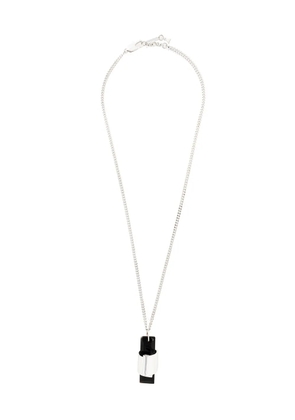 Coup De Coeur agate stone long pendant - Metallic