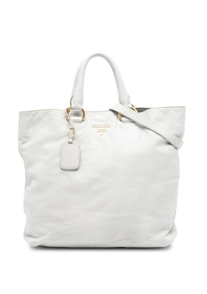 Prada Pre-Owned 2000-2025 Soft Calf Open Convertible Tote satchel - White