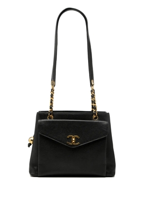 CHANEL Pre-Owned 1994-1996 CC Caviar Front Pocket Chain tote bag - Black