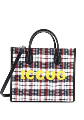 Gucci Pre-Owned ICCUG Tote Embroidered Faux Raffia Small satchel - Multicolour