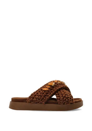 Inuikii jewel-embellished flat sandals - Brown