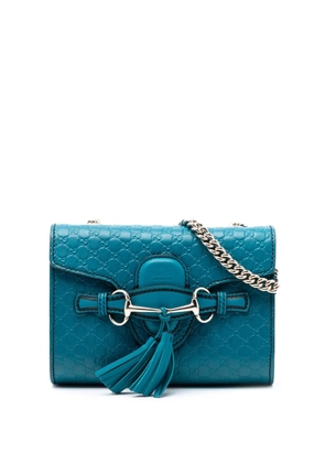 Gucci Pre-Owned 2016-2026 Mini Microguccissima Emily crossbody bag - Blue