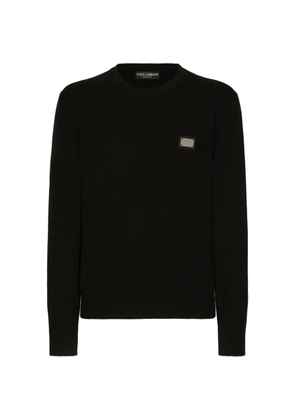 Dolce & Gabbana wool round-neck sweater with branded tag - Black