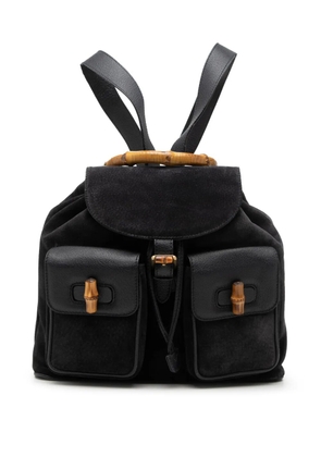 Gucci Pre-Owned 20th Century Suede Bamboo backpack - Black