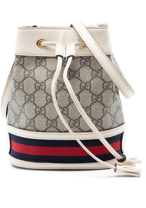 Gucci Pre-Owned 2016-2026 Mini GG Supreme Web Ophidia bucket bag - Neutrals