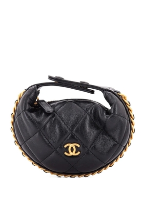 CHANEL Pre-Owned Chain Around Pouch Quilted Lambskin Extra Mini hobo bag - Black