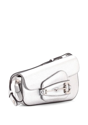 Gucci Pre-Owned Horsebit 1955 Asymmetric Leather Small shoulder bag - Metallic