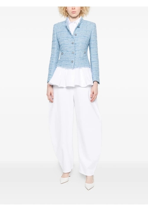 Tagliatore Jaqueline button frayed tweed jacket - Blue