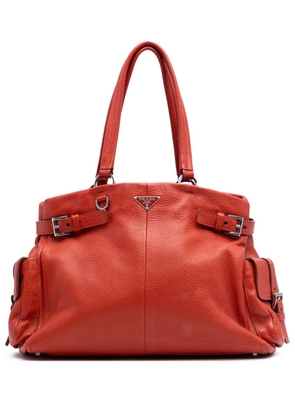 Prada Pre-Owned 2013-2025 Vitello Daino Side Pocket tote bag - Orange