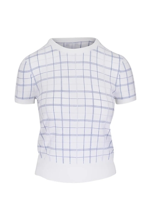 Vince check-pattern knit cashmere top - White
