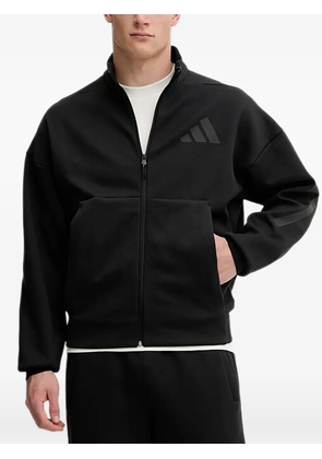 adidas logo-detail zip-up jacket - Black