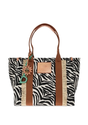 Kurt Geiger London large Southbank zebra-print tote bag - White