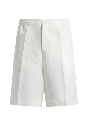 ETRO plain-coloured linen shorts - White