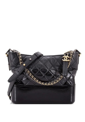 CHANEL Pre-Owned Gabrielle Quilted Goatskin and Patent Medium hobo bag - Black