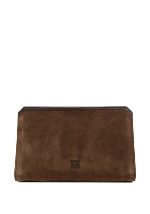 Loewe Pre-Owned 2003 Suede Anagram pouch - Brown
