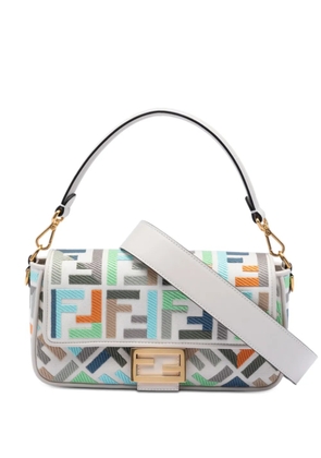 Fendi Pre-Owned 2010-2025 Zucca Embroidered Canvas Baguette satchel - White