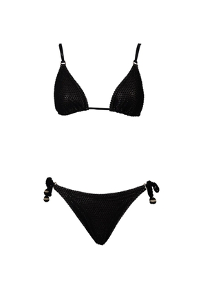 Pin Up Stars tie-side embellished bikini - Black