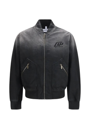 Off-White logo-print bomber jacket - Grey