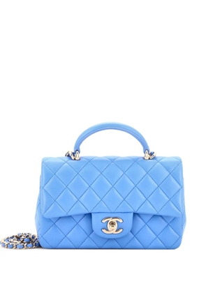CHANEL Pre-Owned Classic Single Flap Top Handle Bag Quilted Lambskin Mini shoulder bag - Blue