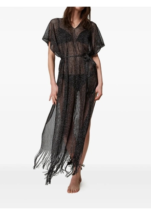 TWINSET fringed sheer dress - Black