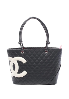 CHANEL Pre-Owned 2004-2005 Large Quilted Calfskin Cambon Ligne tote bag - Black