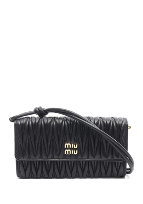 Miu Miu Pre-Owned 2020s matelasse leather clutch bag - Black